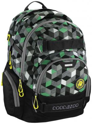 Школьный рюкзак светоотражающие материалы Coocazoo CarryLarry2: Crazy Cubes 30 л черный зеленый 00138744