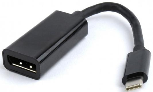 Переходник DisplayPort 0.15м Cablexpert A-CM-DPF-01 круглый черный