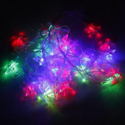 Гирлянда 30 LED Звезды 3,5 см , цветное свечение, прозрачный провод, 5м