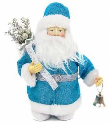 Кукла Дед Мороз 20 см, синий.