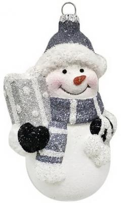 Украшение Новогодняя сказка "Снеговик" 12 см 1 шт пластик