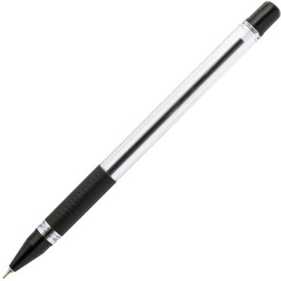 Ручка шариковая, резиновая накладка, 0,9 мм, масляные чернила, черная, в пакете ОРР