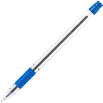 Ручка шариковая, резиновый упор, 0,9мм, масляные чернила, синяя, 50 шт. в диспенсере