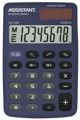 Калькулятор карманный Assistant AC-1109Blue 8-разрядный синий
