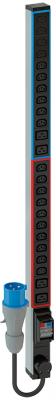 PDU Блок распределения питания вертикальный, 20 розеток С13 и 4 розетки С19, MCB,  шнур питания 3м, 32А