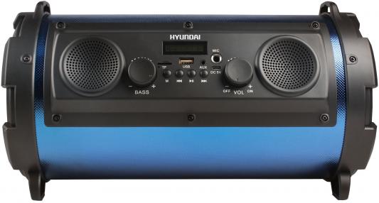 Минисистема Hyundai H-MC200 черный/синий 25Вт/FM/USB/BT/SD/MMC