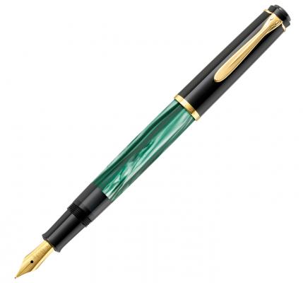 Ручка перьевая Pelikan Elegance Classic M200 (801775) Green Marbled EF перо сталь нержавеющая/позолота подар.кор.