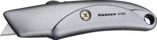 Нож HARDEN 570321 закрытый шарк 18мм выдвижное трапециевидное лезвие цельноалюминиевый корпус