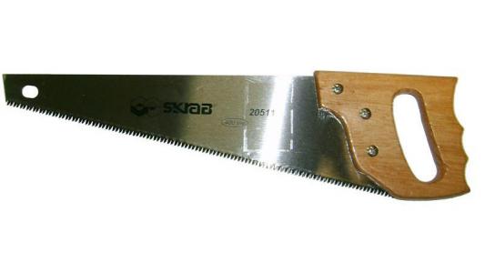 Ножовка SKRAB 20511  по дереву 400мм 3D-заточка 8TPI средний зуб дерев. ручка