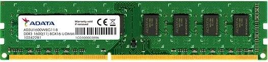 Оперативная память 4Gb (1x4Gb) PC3-12800 1600MHz DDR3 DIMM CL11 A-Data AD3U1600W4G11-S