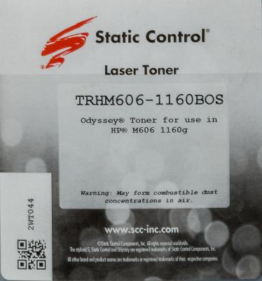 Тонер Static Control TRHM606-1160BOS черный флакон 1160гр. для принтера OKI B431