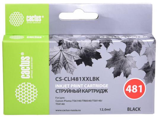 Картридж струйный Cactus CS-CLI481XXLBK черный (12мл) для Canon Pixma TR7540/TR8540/TS6140/TS8140