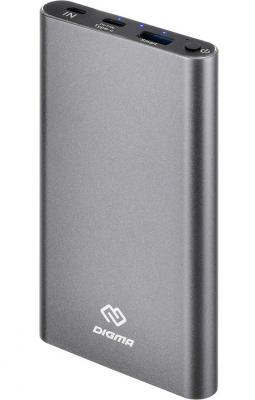 Мобильный аккумулятор Digma DG-ME-10000 Li-Pol 10000mAh 3A белый/черный 1xUSB