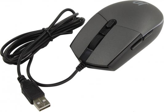 Проводная мышь Jet.A OM-U55 LED серая (800/1200/1600/2400dpi, 5 кнопок, LED-подсветка, USB)