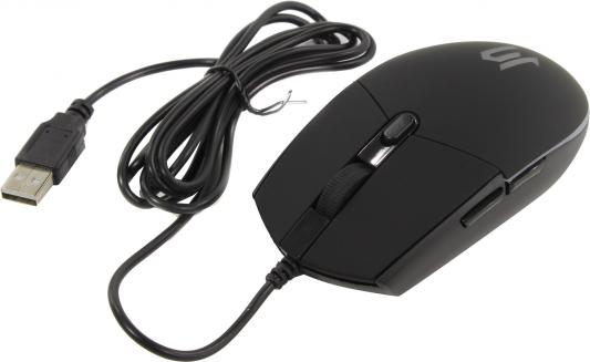 Проводная мышь Jet.A OM-U55 LED чёрная (800/1200/1600/2400dpi, 5 кнопок, LED-подсветка, USB)