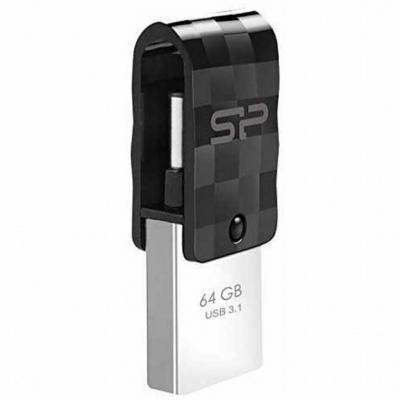 Флешка 64Gb Silicon Power 64GB Mobile C31 USB 3.1 / USB Type-C USB 3.1 USB Type-C серый черный
