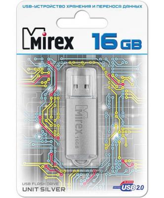 Флеш накопитель 16GB Mirex Unit, USB 2.0, Серебро