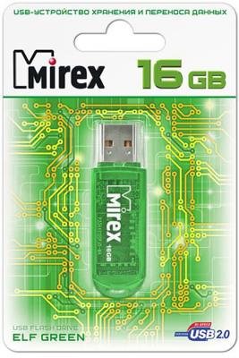 Флеш накопитель 16GB Mirex Elf, USB 2.0, Зеленый