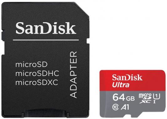 Флеш карта microSD 64GB SanDisk microSDXC Class 10 Ultra Android (SD адаптер) UHS-I A1 100MB/s - Tablet Packaging
