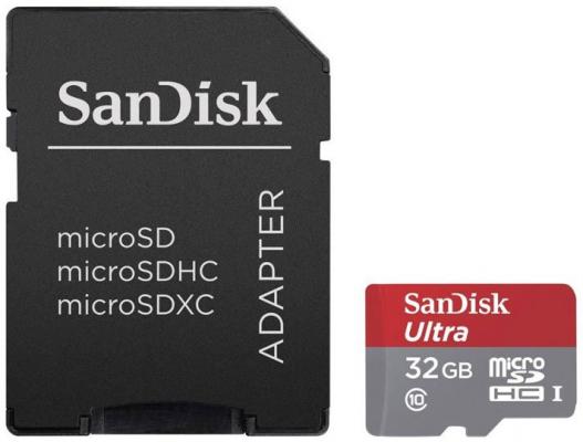 Флеш карта microSD 32GB SanDisk microSDHC Class 10 Ultra Android (SD адаптер) UHS-I A1 98MB/s - Tablet Packaging