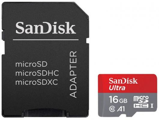 Флеш карта microSD 16GB SanDisk microSDHC Class 10 Ultra Android (SD адаптер) UHS-I A1 98MB/s - Tablet Packaging