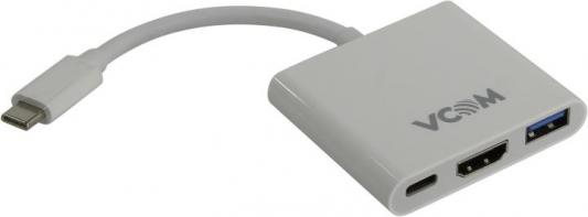 Адаптер USB Type C USB 3.0 HDMI 0.15 см VCOM Telecom CU427 круглый серый