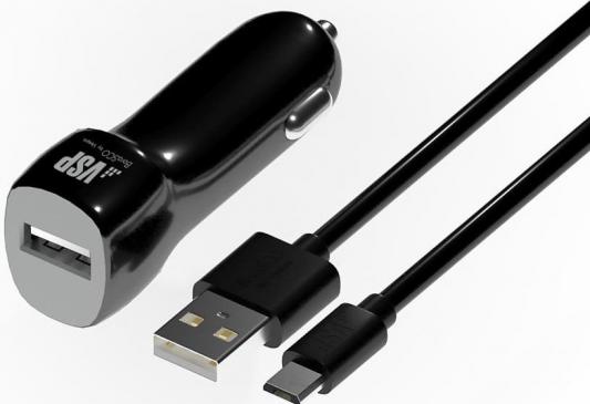 Автомобильное зарядное устройство BoraSCO 1 USB, 1A + Дата-кабель micro USB, 1м (черный)