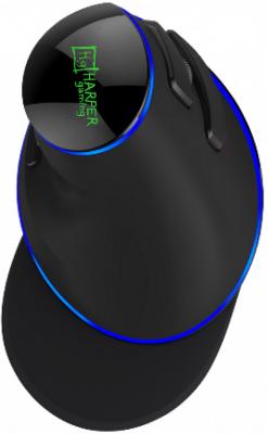 Мышь вертикальная Harper Gaming GM-V100 Black USB проводная, оптическая, 1600 dpi, 5 кнопок + колесо