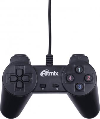 Геймпад RITMIX GP-001 Black для ПК, USB, 14 кнопок, кабель 1,5м