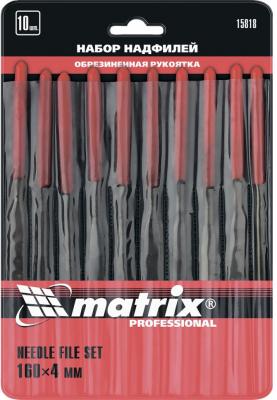 Набор надфилей MATRIX 15818  160х4мм 10шт обрезиненные рукоятки