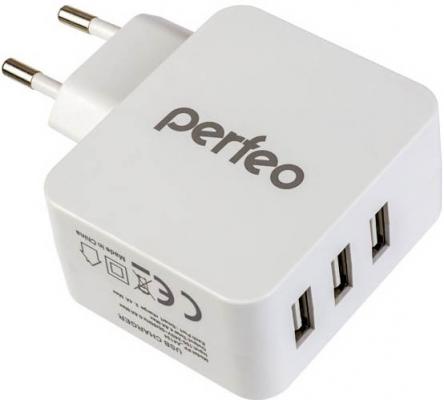 Сетевое зарядное устройство Perfeo PF_A4134 4.8 А белый