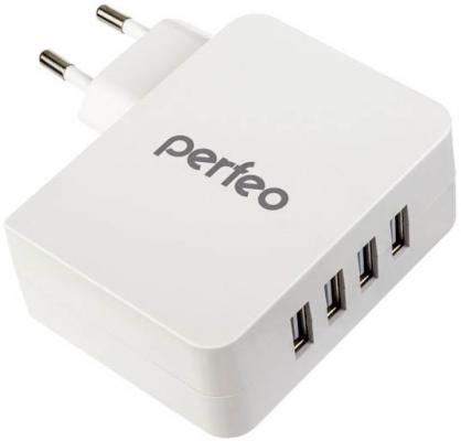 Сетевое зарядное устройство Perfeo PF_A4136 4.9A белый
