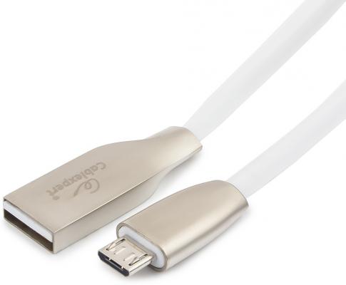 Кабель USB 2.0 microUSB 1м Cablexpert Gold ромбовидный белый CC-G-mUSB01W-1M