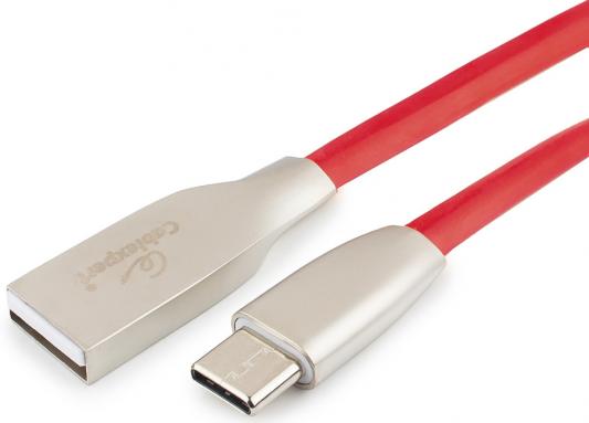Кабель USB 2.0 Type-C 1м Cablexpert Gold ромбовидный красный CC-G-USBC01R-1M