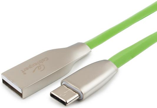 Кабель USB 2.0 Type-C 1м Cablexpert Gold ромбовидный зеленый CC-G-USBC01Gn-1M
