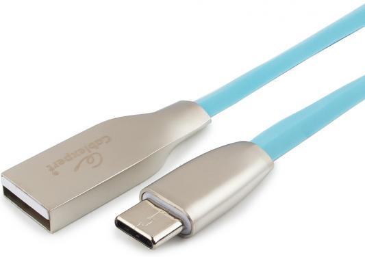 Кабель USB 2.0 Type-C 1м Cablexpert Gold ромбовидный голубой CC-G-USBC01Bl-1M