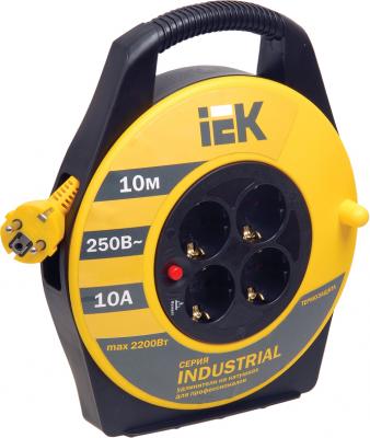 Iek WKP14-10-04-10 Катушка УК10 с т/з 4 места 2 Р + P Е /10м 3х1,0 мм2 "Industrial"