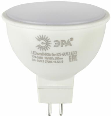 Лампа светодиодная рефлекторная Эра MR16-5w-827-GU5.3 ECO GU5.3 5W 2700K