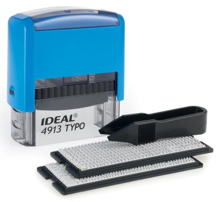 Самонаборный штамп Trodat 4913/DB TYPO P2 IDEAL пластик синий