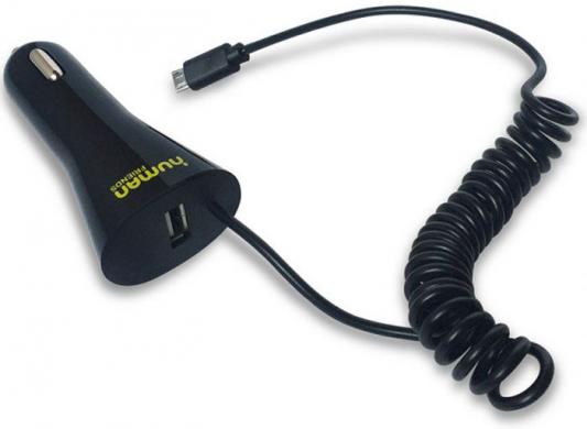 Автомобильное зарядное устройство CBR Human Friends Spiraler M USB microUSB 2.1A черный