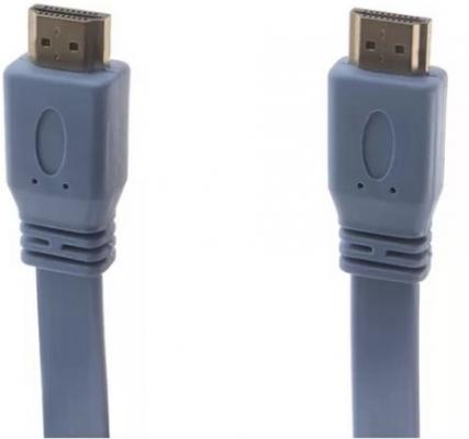 Кабель HDMI 1.5м Green Connection GCR-50770 плоский синий