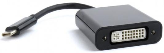 Переходник DVI 0.15м Cablexpert A-CM-DVIF-01 круглый черный