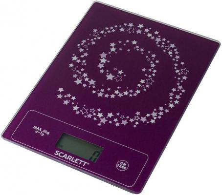 Весы кухонные Scarlett SC - KS57P47 фиолетовый рисунок