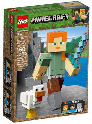 Конструктор LEGO Minecraft: Алекс с цыплёнком 160 элементов 21149