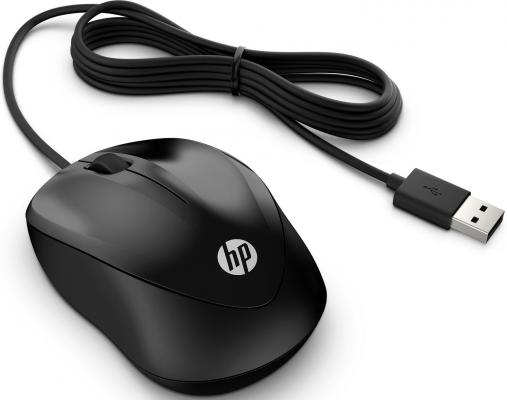 Мышь проводная HP 1000 Wired Mouse 4QM14AA#ABB чёрный USB