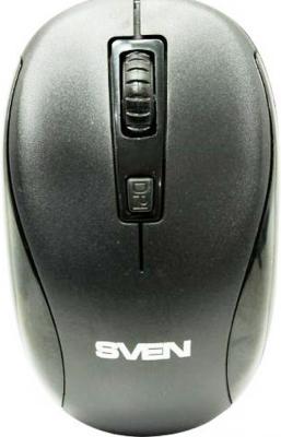 Беспроводная мышь SVEN RX-255W чёрная (2,4 GHz, 3+1кл. 800-1600DPI, цвет. картон)