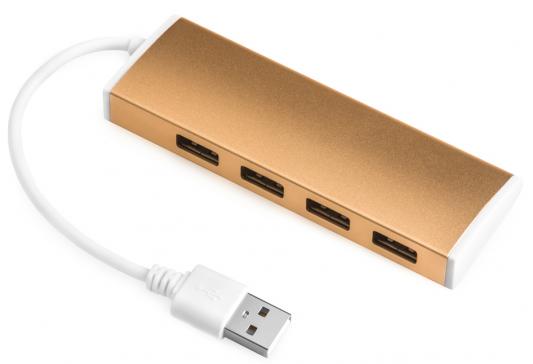 Greenconnect USB 2.0 Разветвитель GCR-UH214BR на 4 порта  0,15m , Bronze