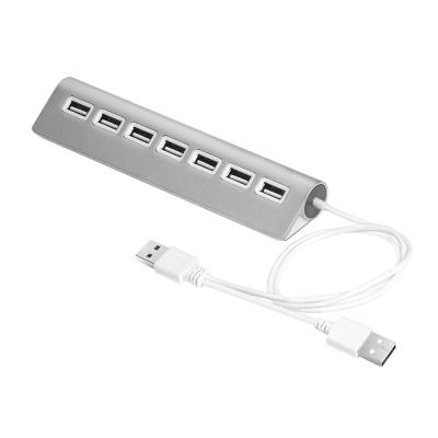 Greenconnect USB 2.0 Разветвитель GCR-UH227S на 7 портов  0,5m+доп питание , silver