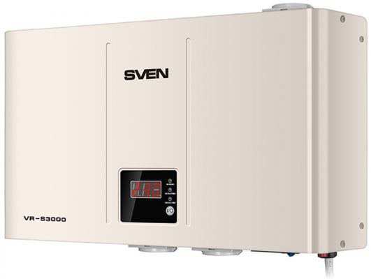Stabilizer SVEN VR-S3000, Relay, 1800W, 3000VA, 140-275v, 3 euro outlets (CEE7/4), white