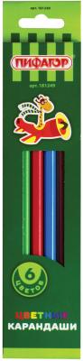 Набор цветных карандашей ПИФАГОР "Жираф" 181249 6 шт 176 мм